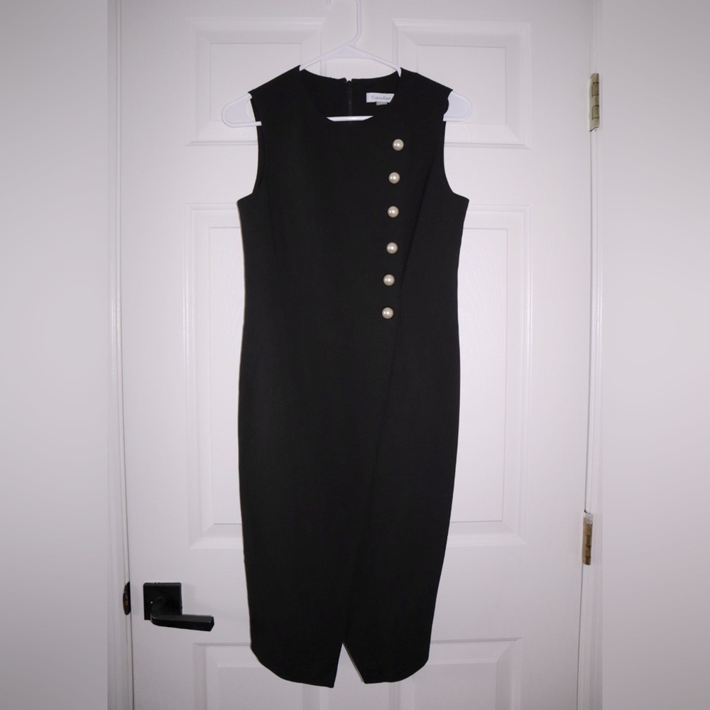 Calvin Klein Black dress with Pearl Buttons